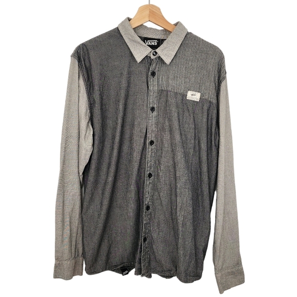 Vans Other - VANS Mens Gray button up down long sleeve collared Shirt Size Large Skater gear